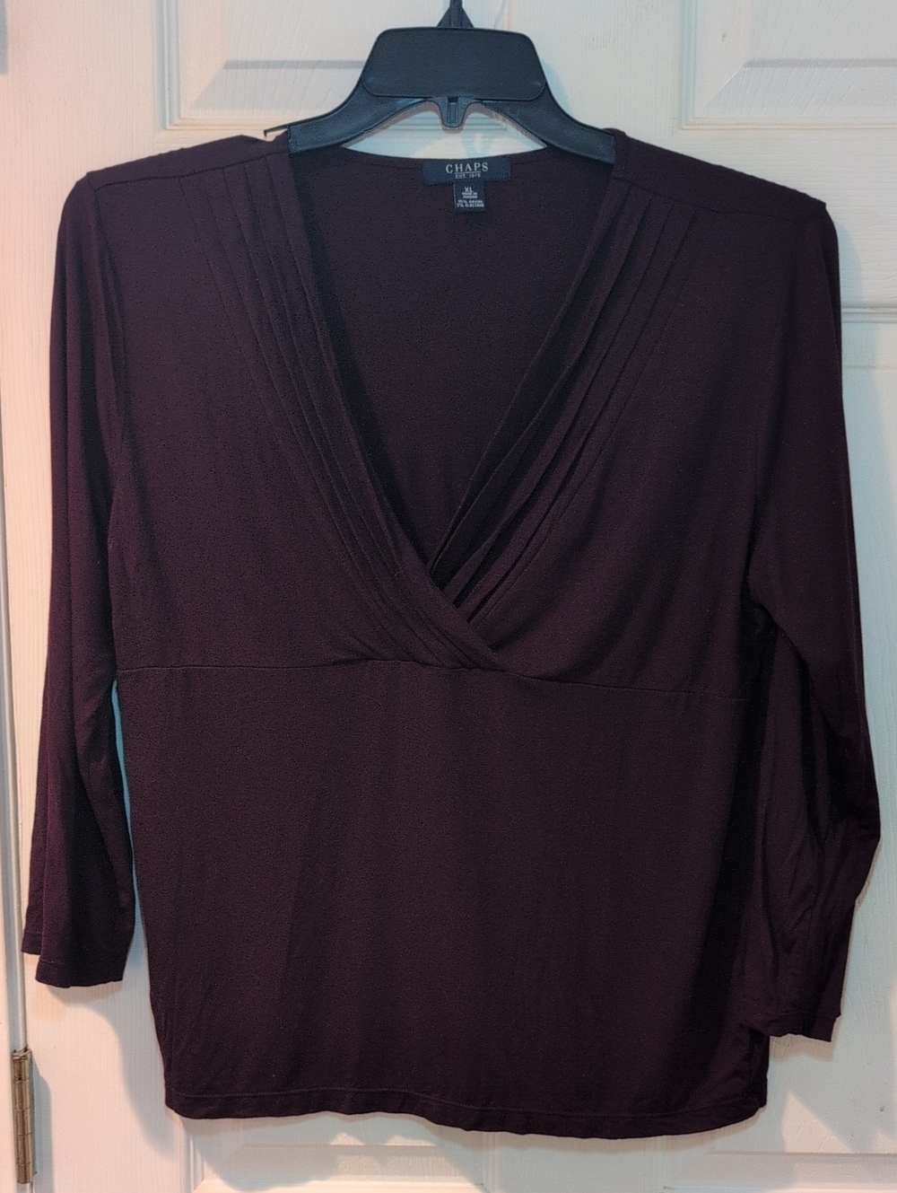 Chaps Women's Plum Long-Sleeve Surplice Top
